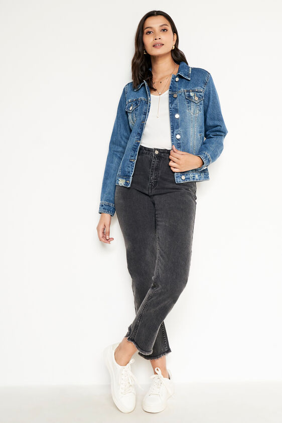 Studded Classic Denim Jacket, Blue, image 2